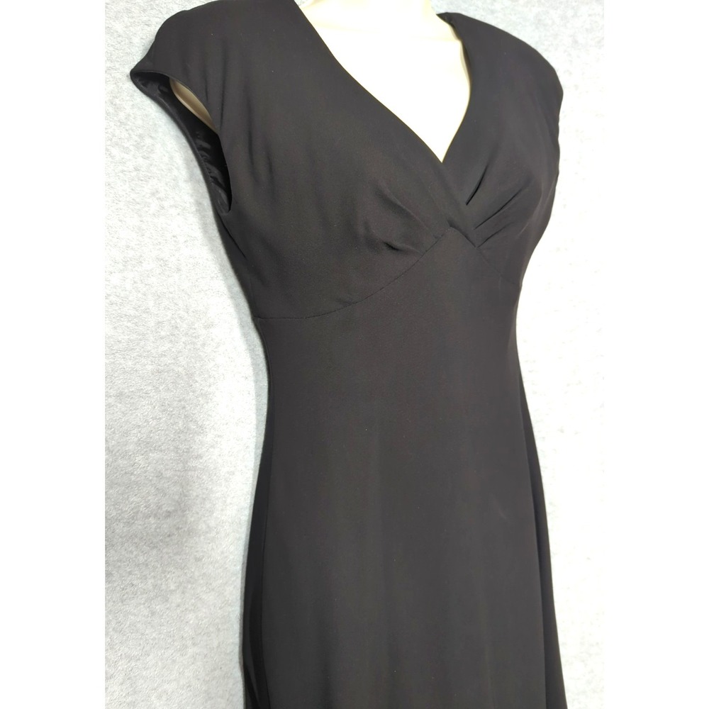 Little Black Midi Dress 4 Empire Waist Sleeveless V-neck Lined Minimalist Chic
